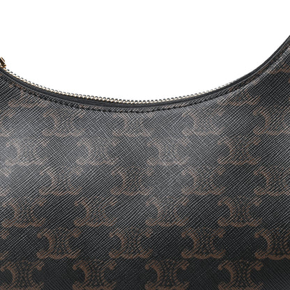 Celine Triomphe Canvas Calfskin Ava Shoulder Bag Tan 10 of 10