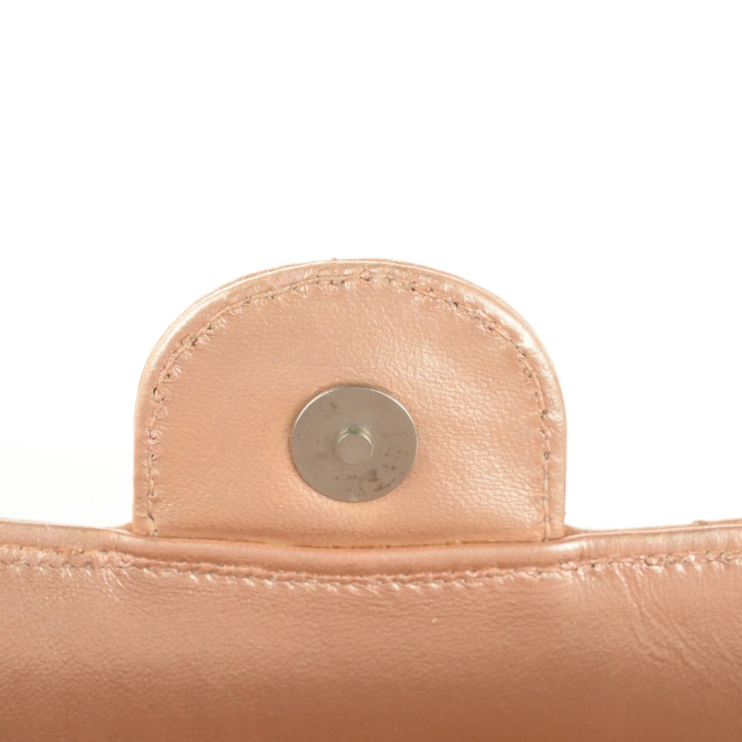 Metallic Lambskin Quilted Extra Mini Flap Light Pink