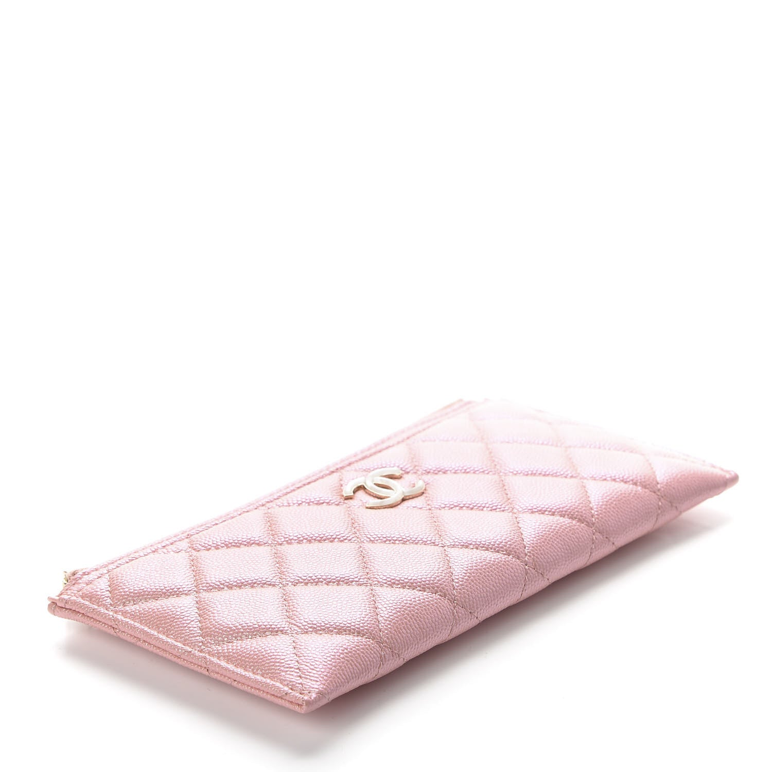 Chanel Iridescent Caviar Quilted Classic Zip Pouch Rose Pink 4 of 8