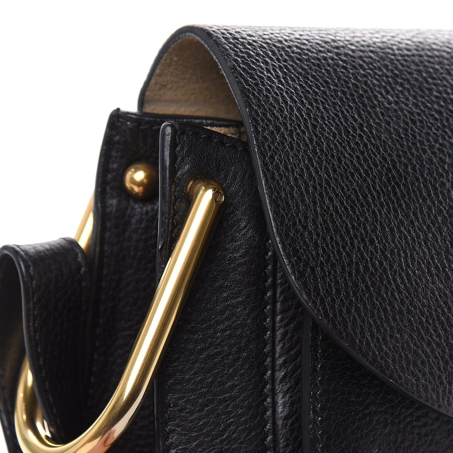 Grained Calfskin Small Hudson Tassel Shoulder Bag Black