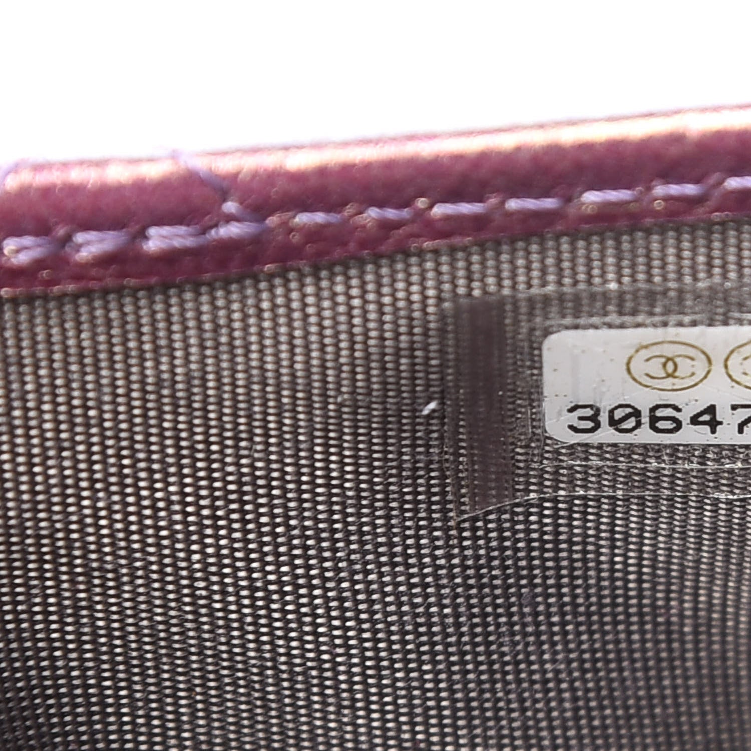 Chanel Iridescent Lambskin Quilted Card Holder Purple 8 of 9