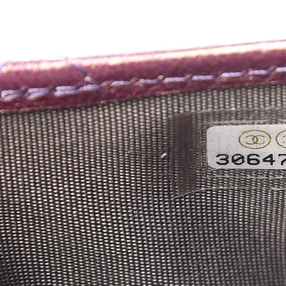 Chanel Iridescent Lambskin Quilted Card Holder Purple 8 of 9