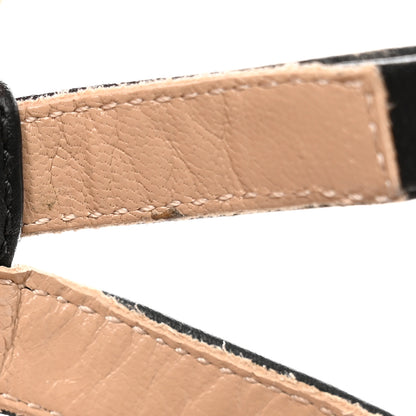 Valentino Garavani Pebbled Calfskin Rockstud Ankle Strap 100mm Pumps 37.5 Black 13 of 18