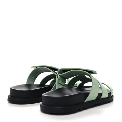 Hermes Epsom Womens Chypre Sandals 37 Vert Jade 4 of 8