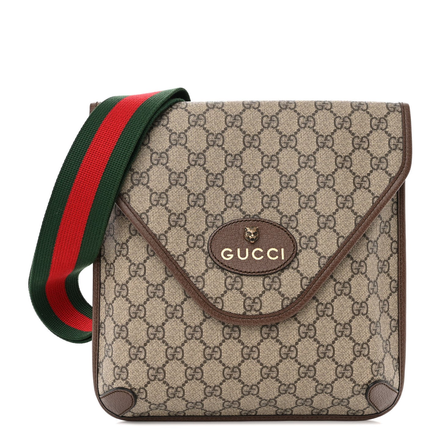 GG Supreme Monogram Web Medium Neo Vintage Flap Messenger Bag Beige New Acero