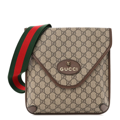 Gucci GG Supreme Monogram Web Medium Neo Vintage Flap Messenger Bag Beige New Acero 1 of 11