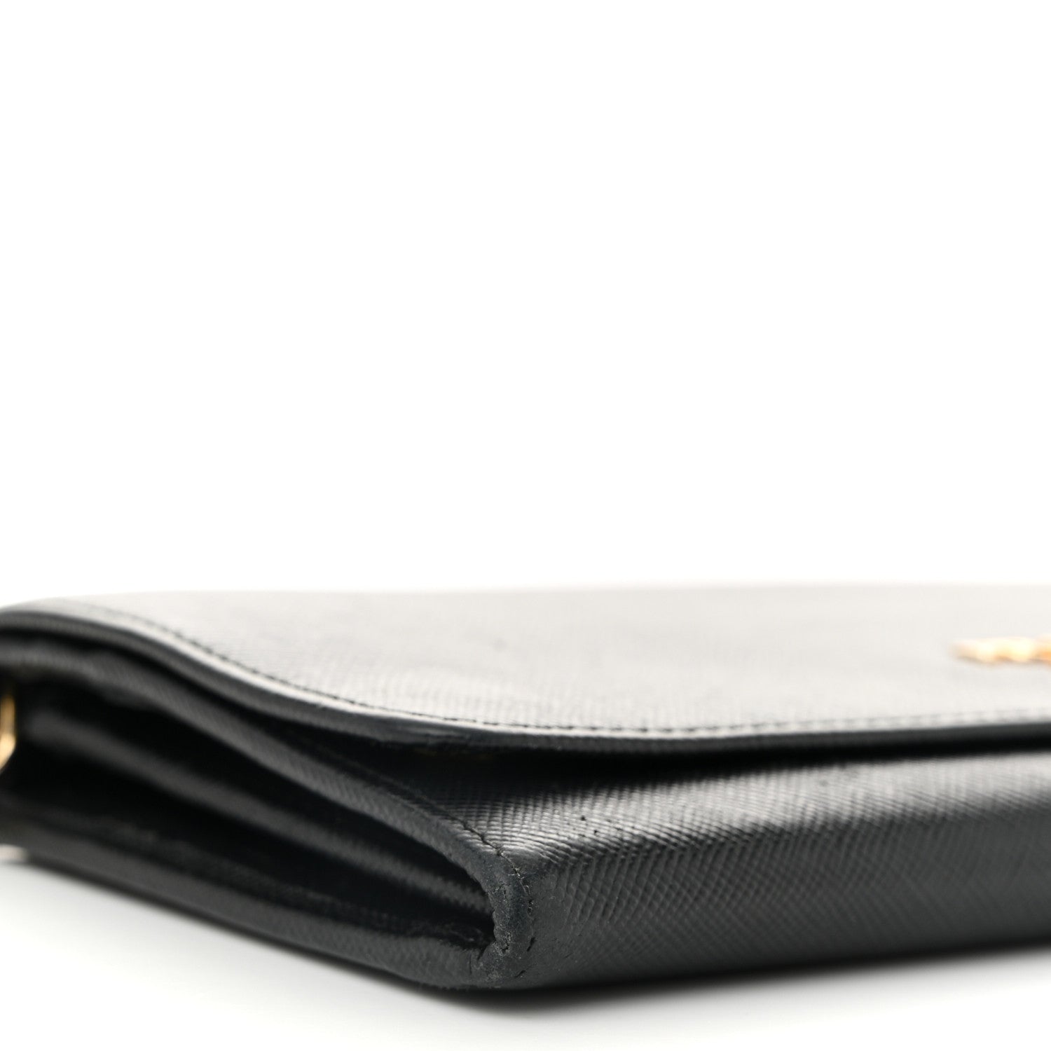 Prada Saffiano Metal Oro Chain Wallet Black 9 of 14
