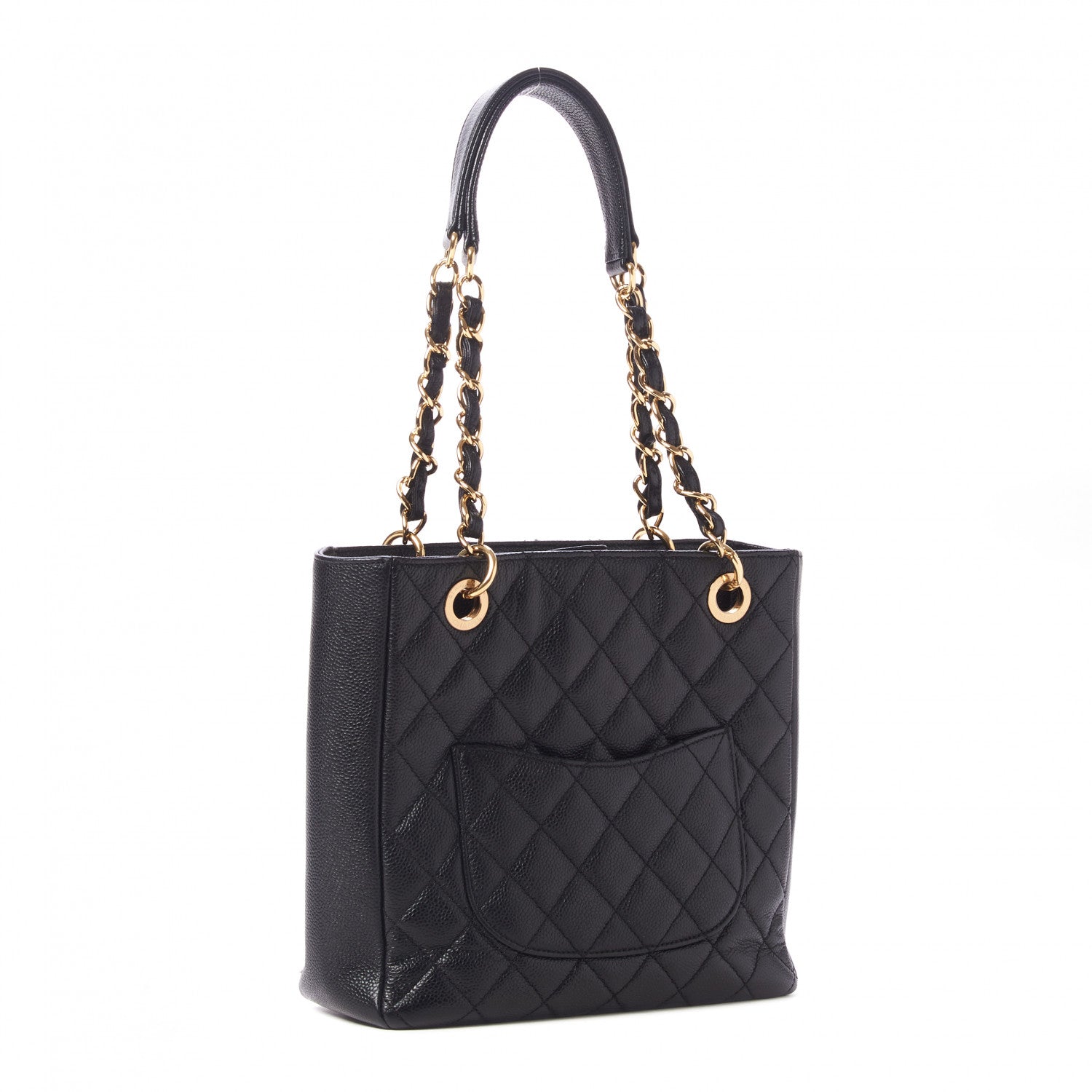 Chanel Caviar Quilted Petit Shopping Tote PST Black 3 of 9