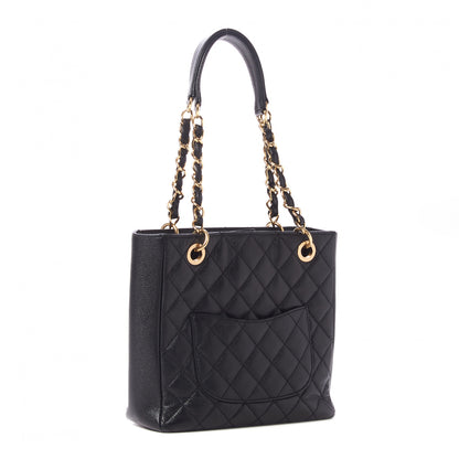 Chanel Caviar Quilted Petit Shopping Tote PST Black 3 of 9