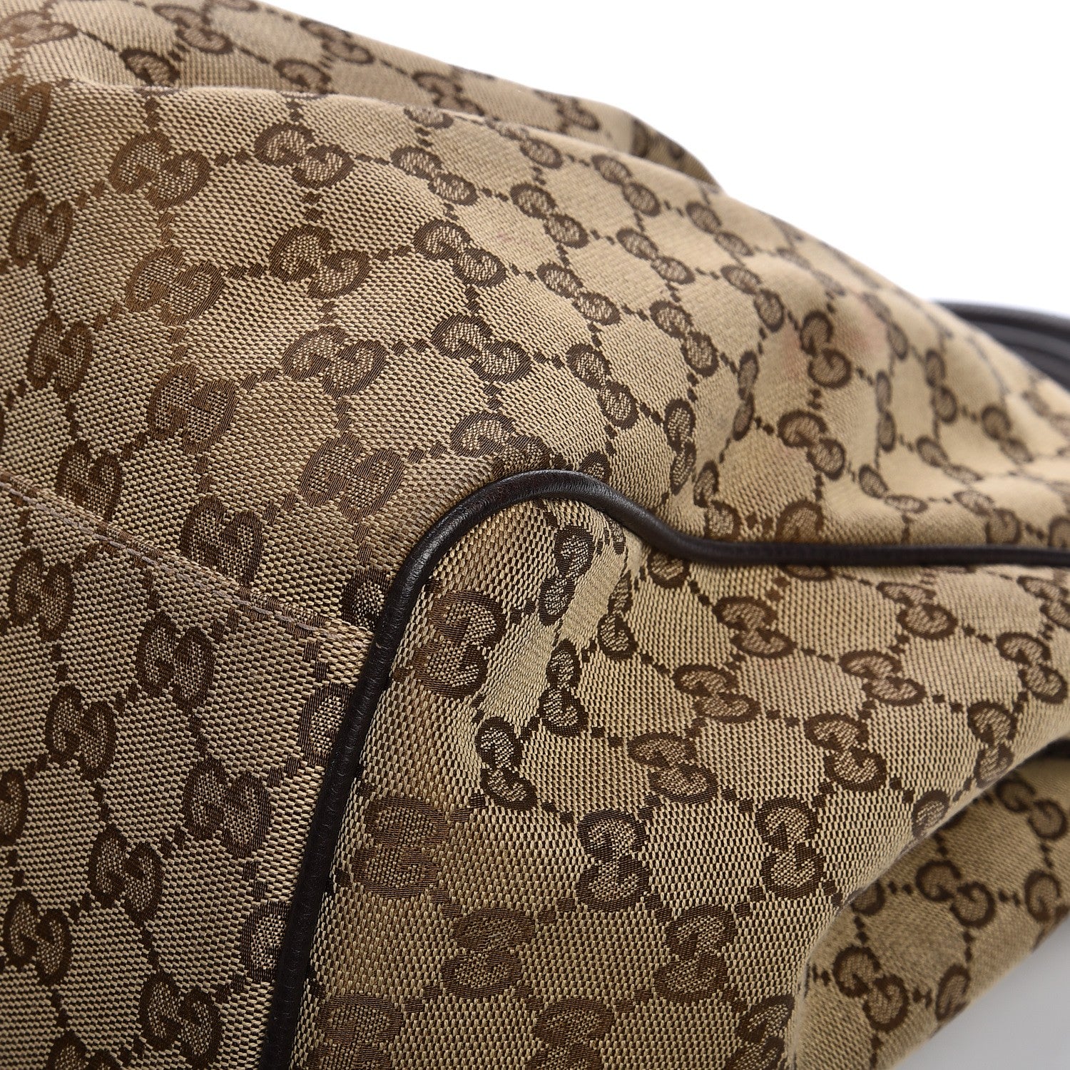 Gucci Monogram Dollar Calfskin Large Sukey Tote Beige Ebony Testa di Moro 12 of 12