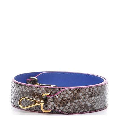 Fendi Shiny Python Vitello Dolce Strap You Asfalto Blue Neon 1 of 5