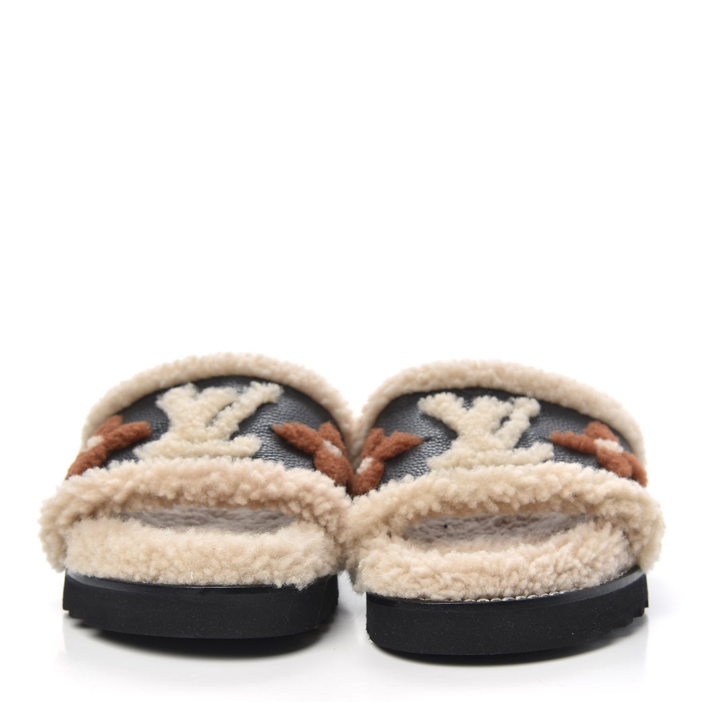 Shearling Calfskin Paseo Flat Comfort Mule 38 Beige
