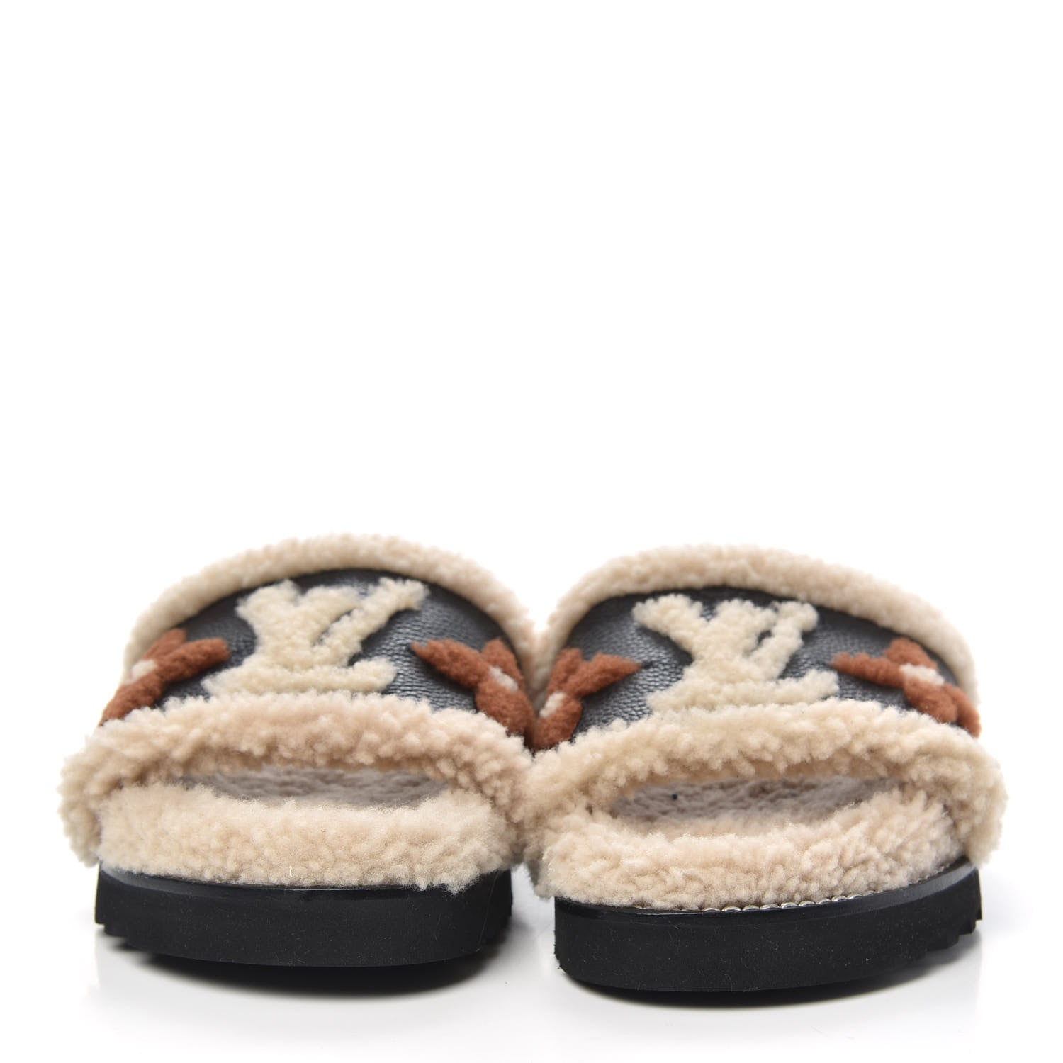 Louis Vuitton Shearling Calfskin Paseo Flat Comfort Mule 38 Beige 2 of 9
