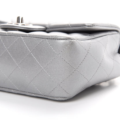 Chanel Metallic Lambskin Quilted Mini Rectangular Flap Silver 9 of 10