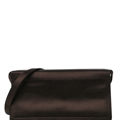 Prada Satin Flap Clutch Bag Brown 8 of 12