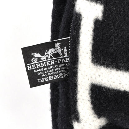Hermes Wool Cashmere Avalon III Pillow PM Ecru Black 3 of 3