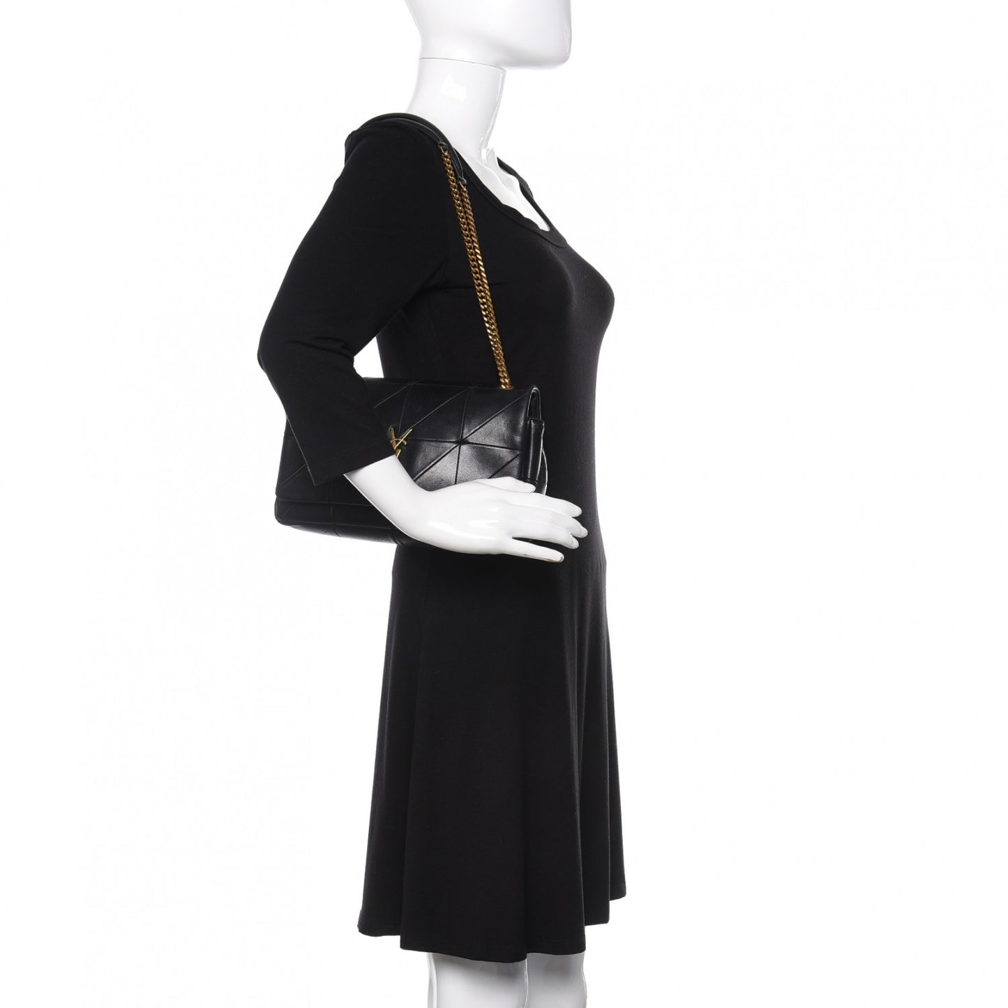 Lambskin Patchwork Monogram Medium Jamie Black