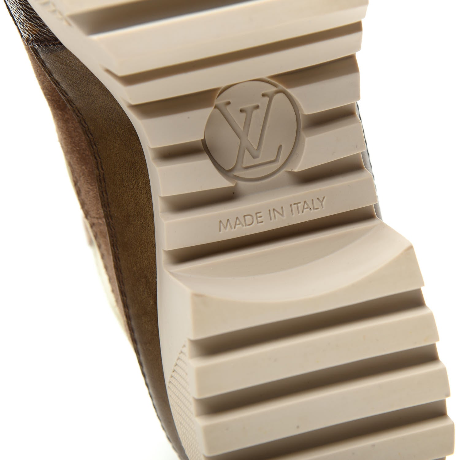 Louis Vuitton Suede Calfskin Monogram Laureate Platform Desert Boots 37 Beige 9 of 12