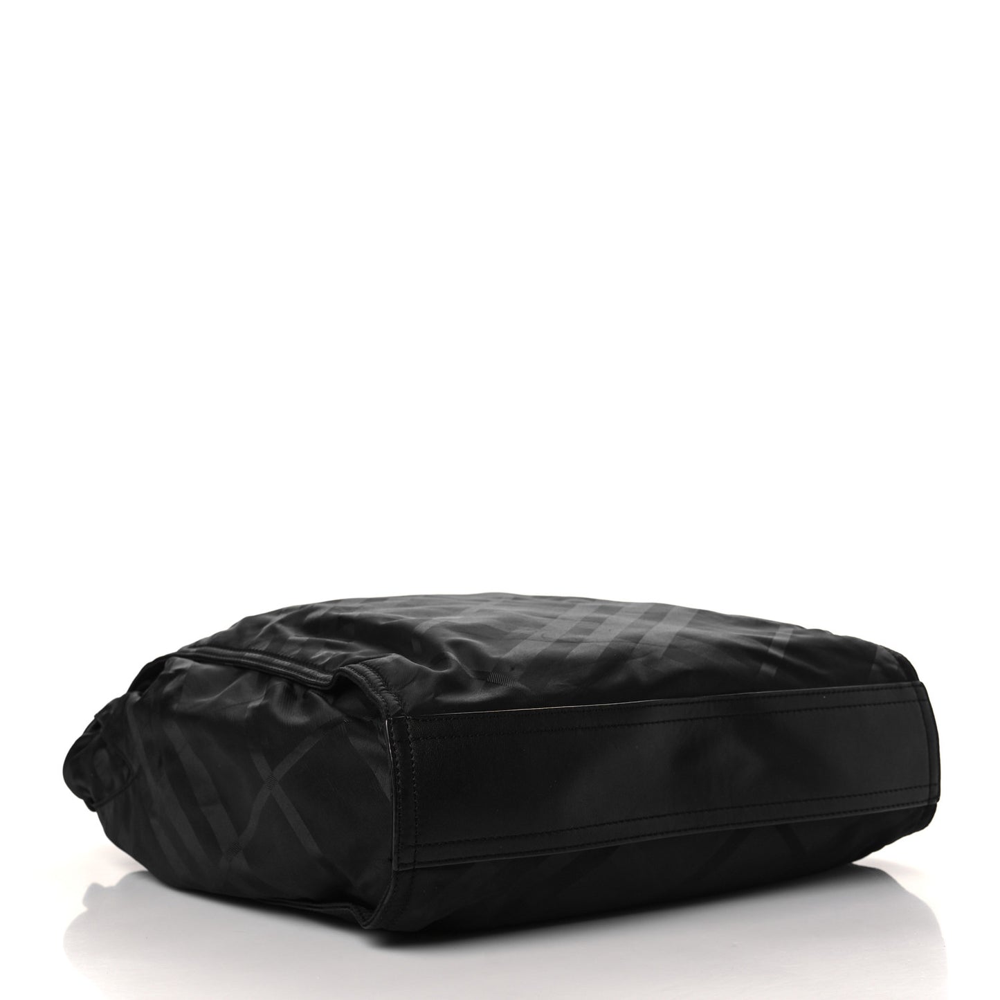 Nylon Tonal Check Buckleigh Packable Tote Black