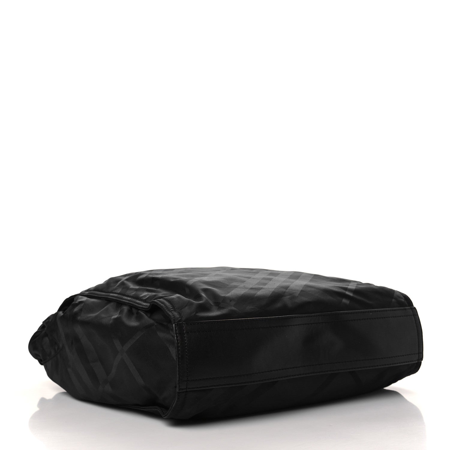 Burberry Nylon Tonal Check Buckleigh Packable Tote Black 4 of 9