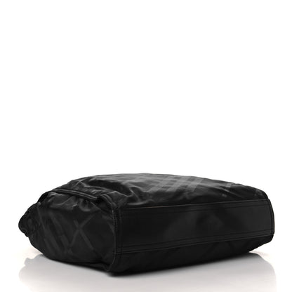 Burberry Nylon Tonal Check Buckleigh Packable Tote Black 4 of 9