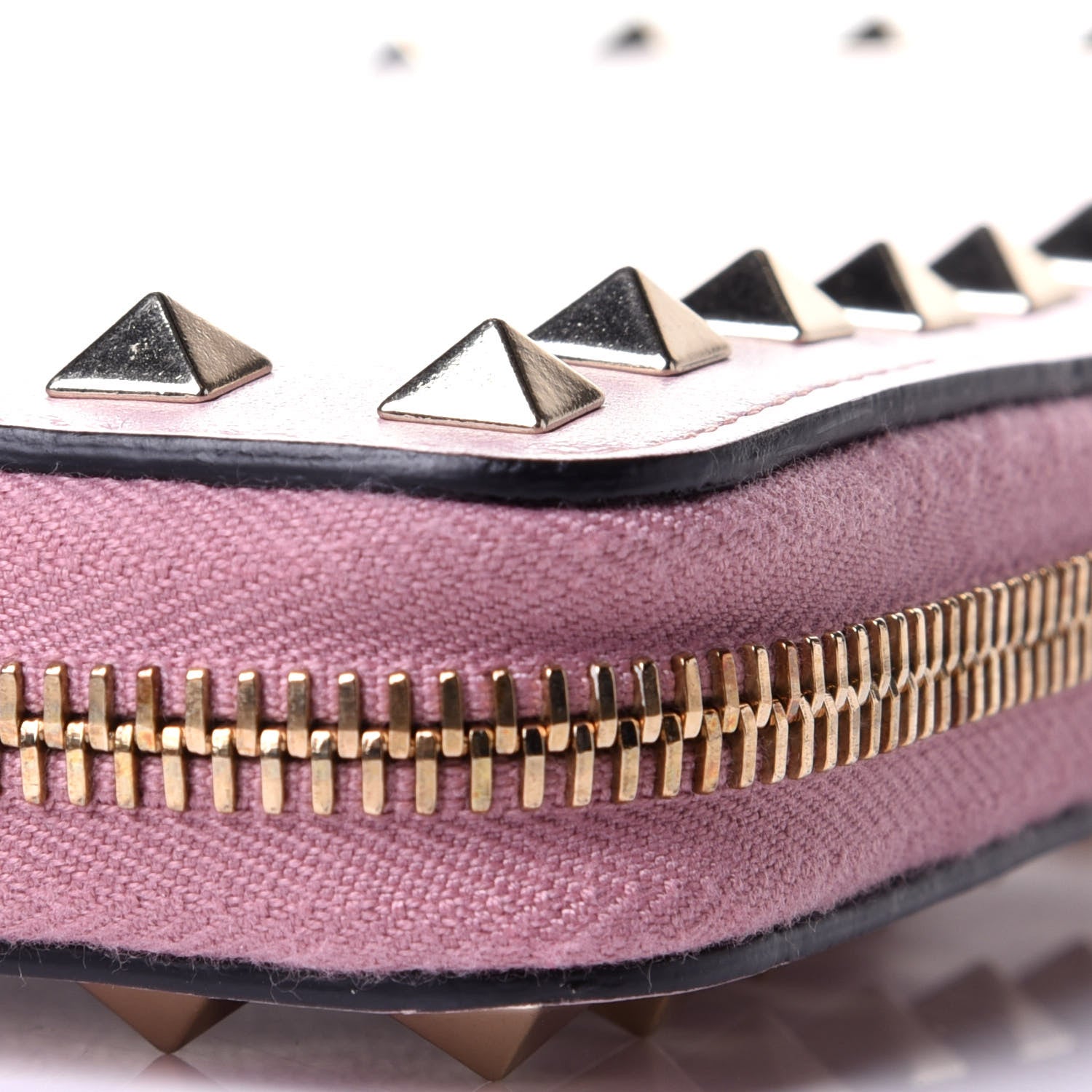 Valentino Garavani Calfskin Rockstud Zip Around Wallet Cipria 5 of 6