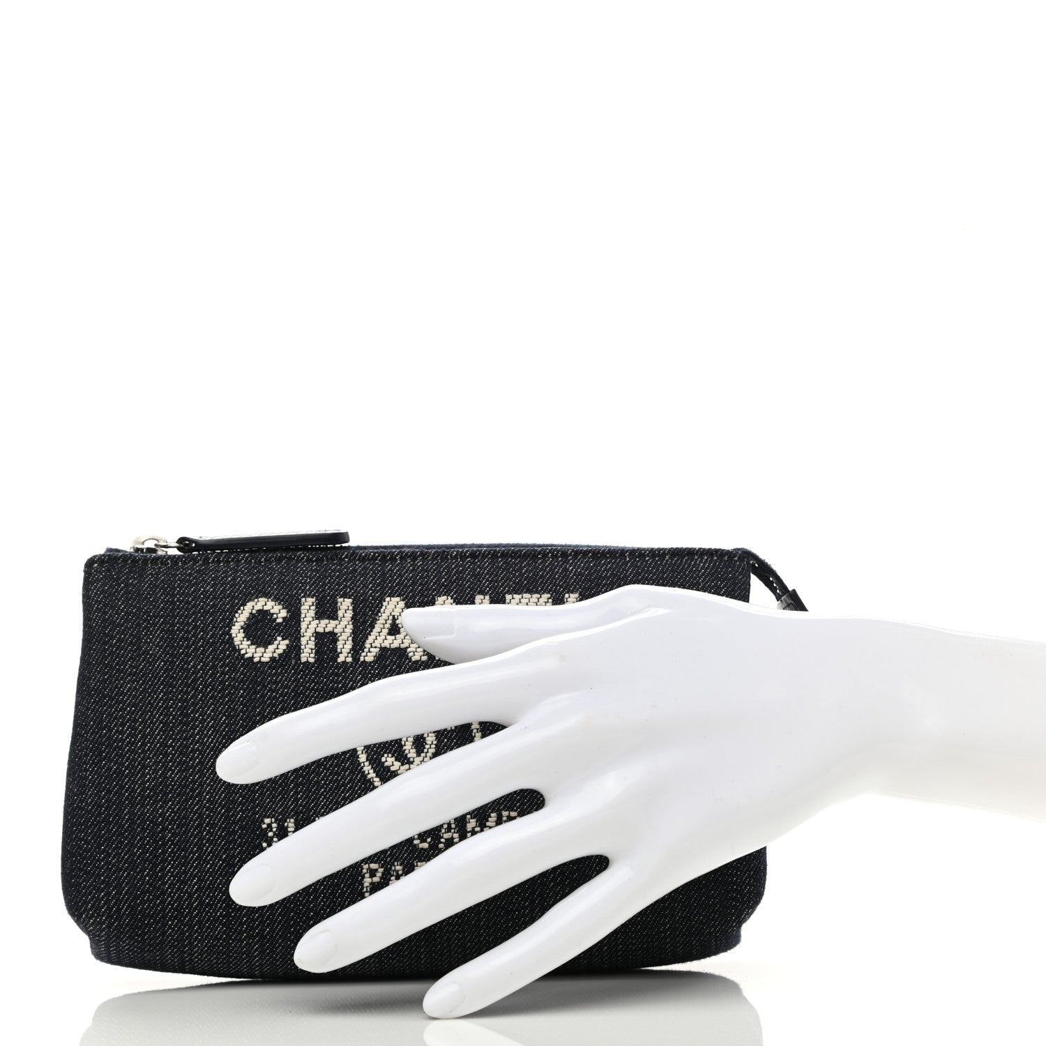 Chanel Denim Deauville Cosmetic Pouch Blue 2 of 9