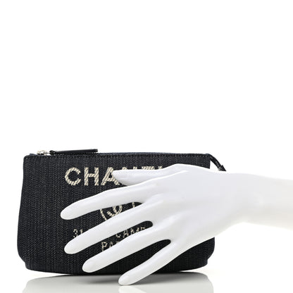 Chanel Denim Deauville Cosmetic Pouch Blue 2 of 9