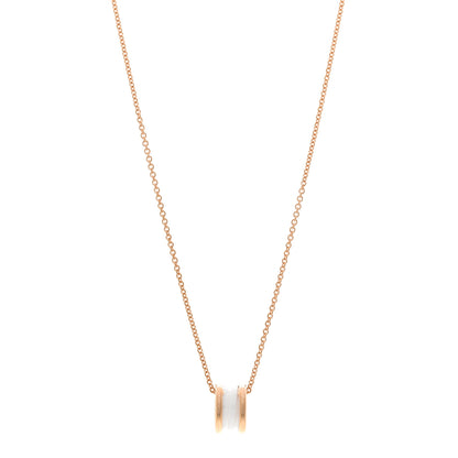Bulgari 18K Rose Gold White Ceramic B.Zero1 Pendant Necklace 1 of 5