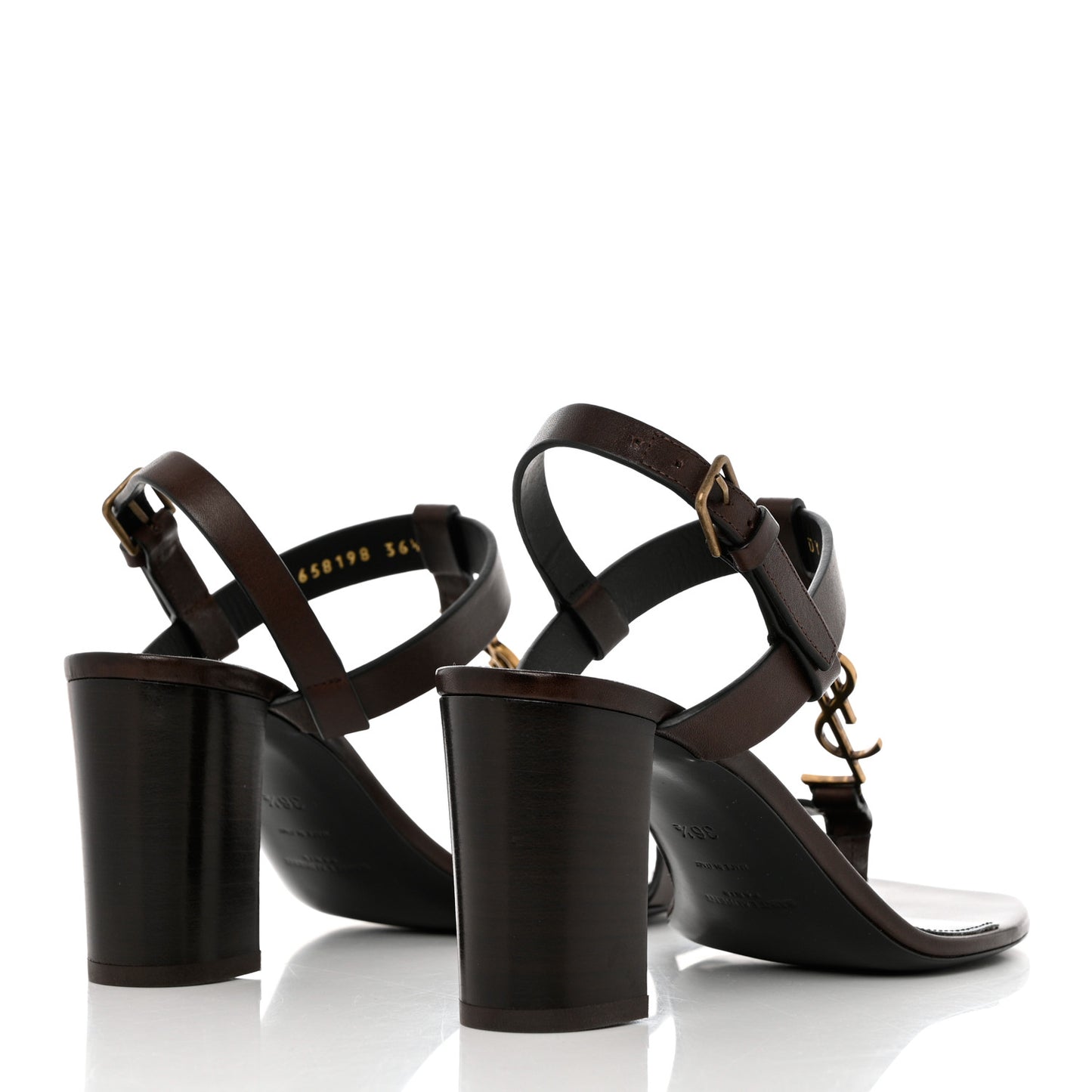 Calfskin Cassandra Sandals 36.5 Brown