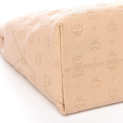 MCM Calfskin Ottomar Monogram Large Klara Hobo New Beige 9 of 12