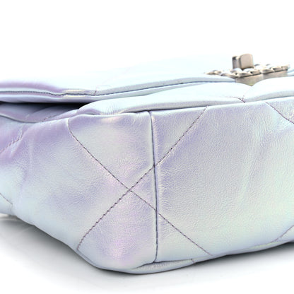 Chanel Iridescent Calfskin Quilted Medium Chanel 19 Flap Light Purple Blue 9 of 10