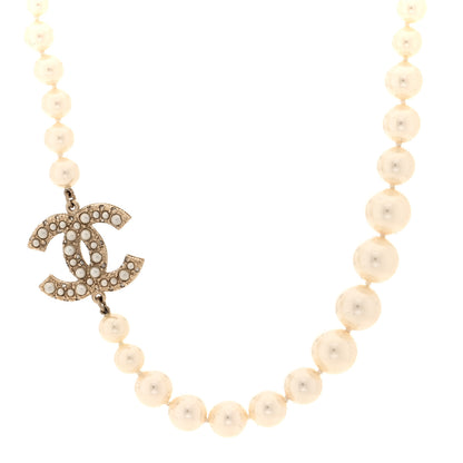 Chanel Graduated Pearl CC Short Necklace Gold 1 of 5