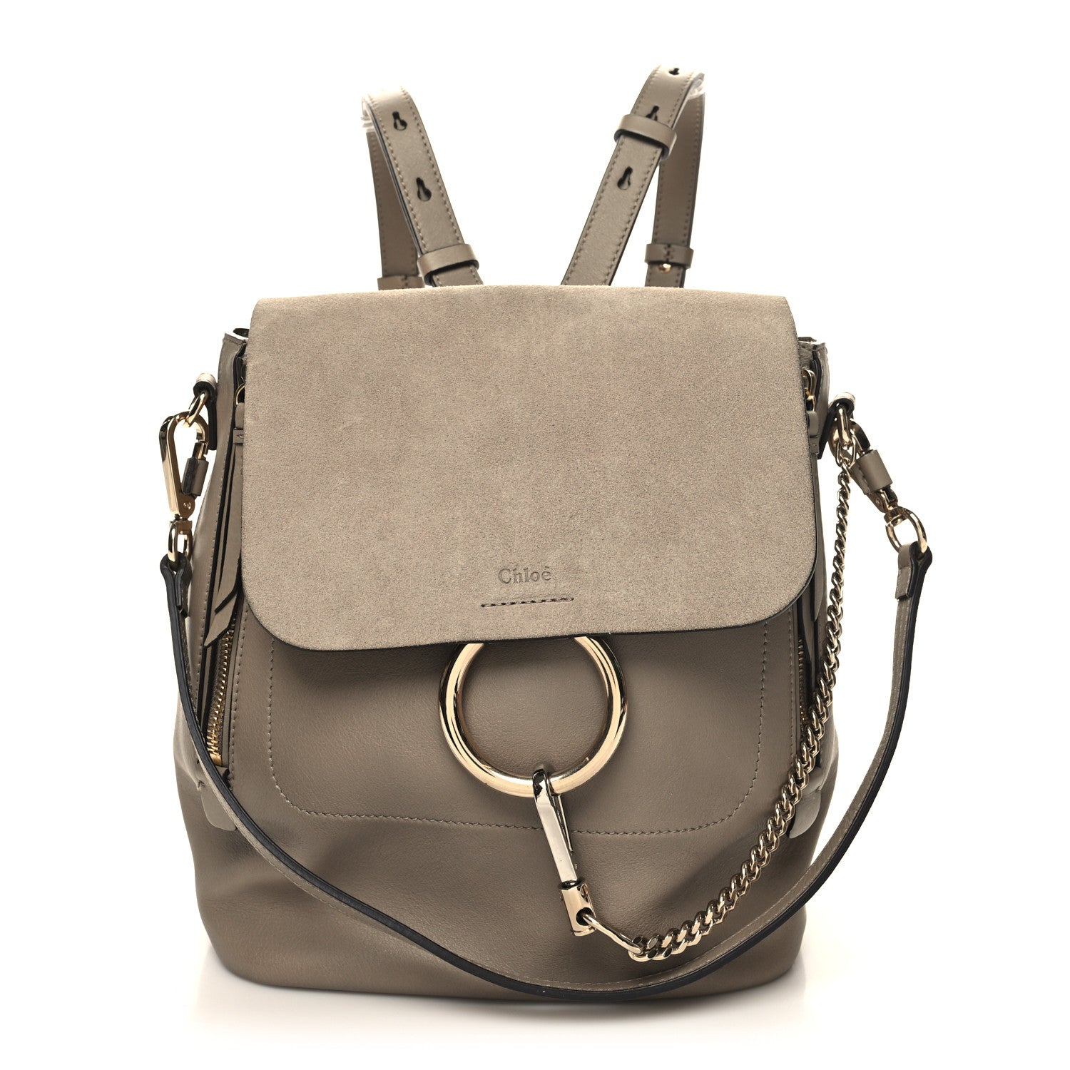 Chloe Suede Calfskin Medium Faye Backpack Motty Grey 1 of 12