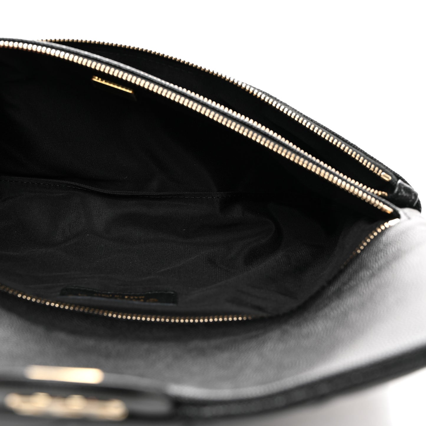 Caviar Quilted Flap Clutch Black