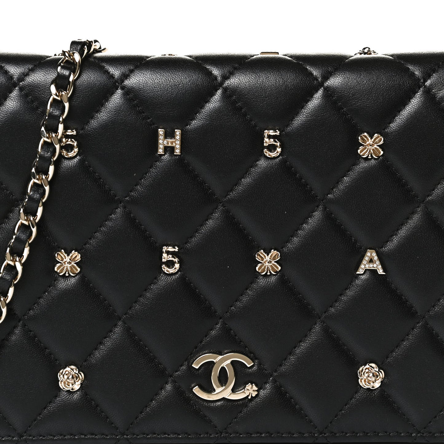 Lambskin Quilted All About Chanel Wallet On Chain WOC Black