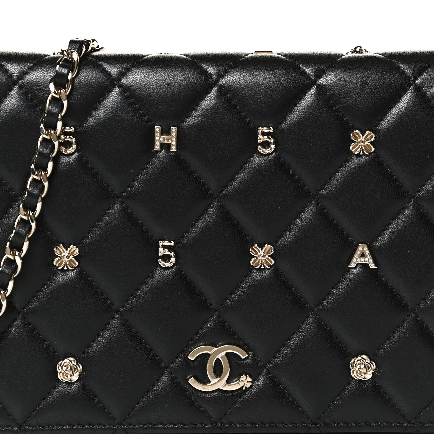 Chanel Lambskin Quilted All About Chanel Wallet On Chain WOC Black 8 of 15