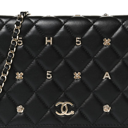 Chanel Lambskin Quilted All About Chanel Wallet On Chain WOC Black 8 of 15