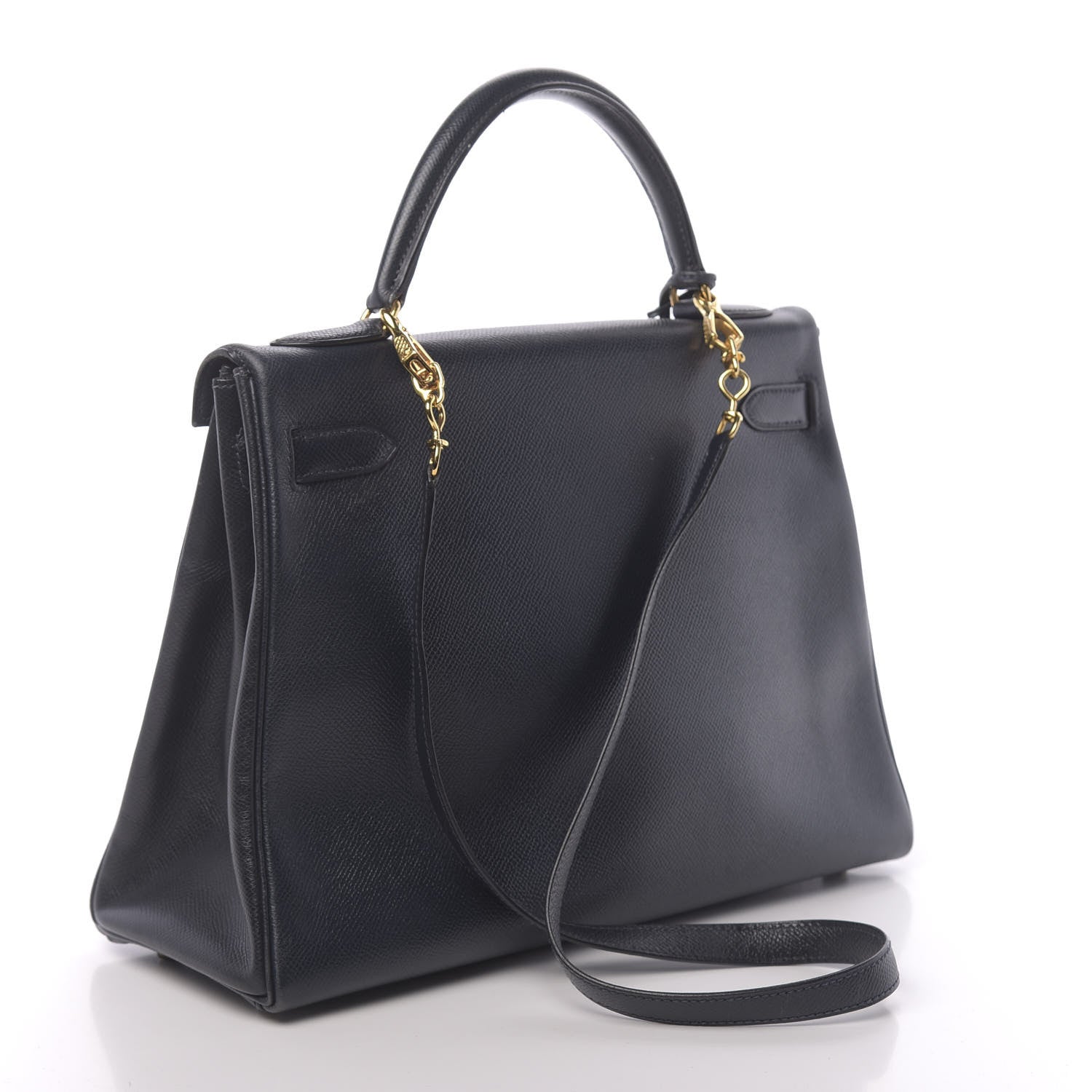 Hermes Courchevel Kelly Retourne 32 Bleu Marine 3 of 13