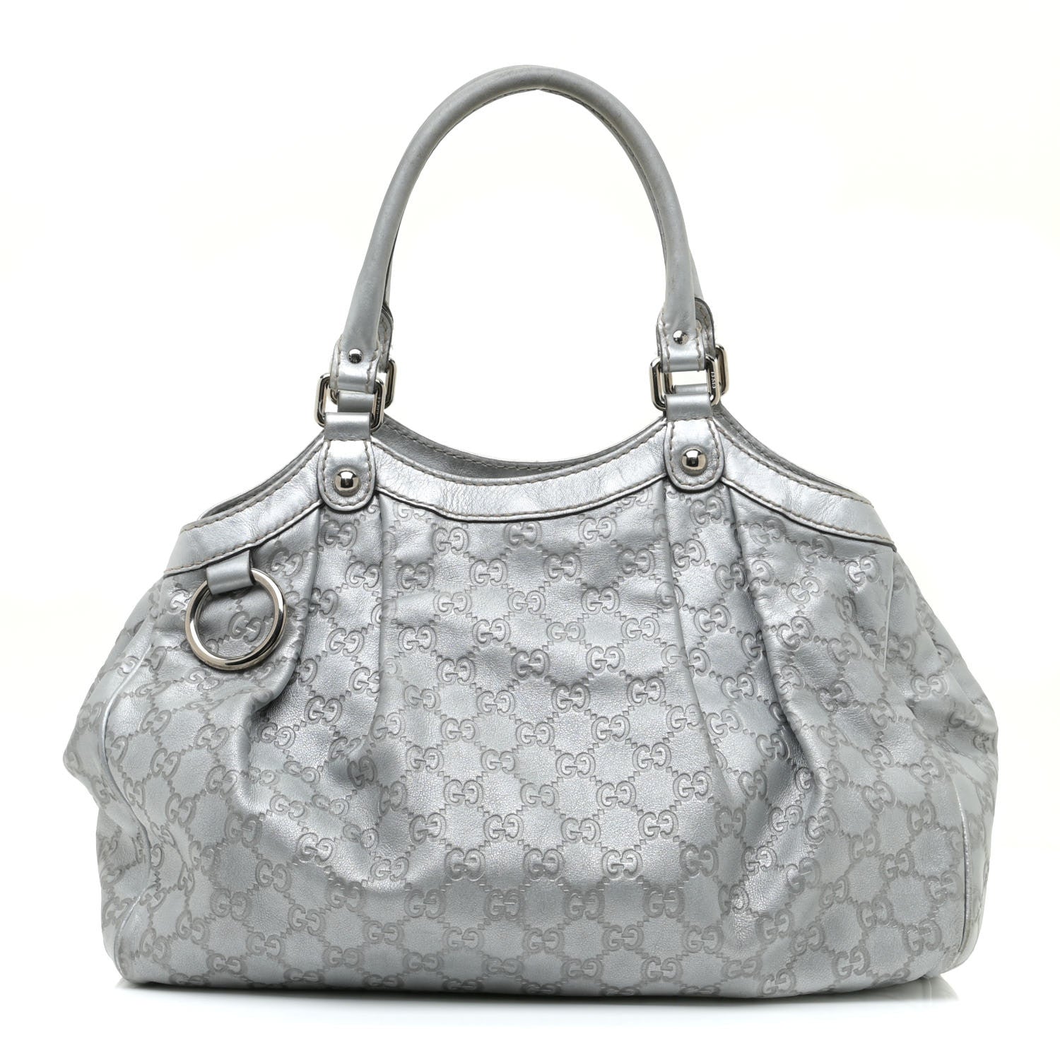 Gucci Guccissima Medium Sukey Tote Silver 1 of 18