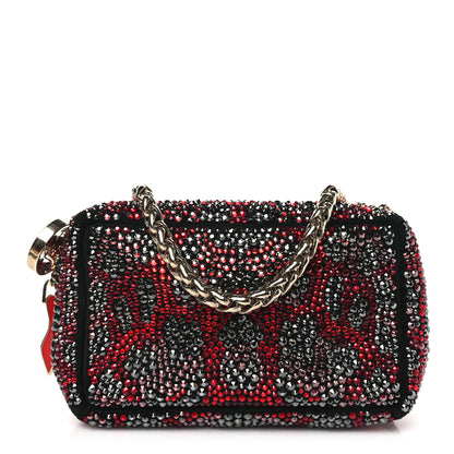 Christian Louboutin Piloutin Strass Leopard Clutch Red Gun Metal 1 of 9