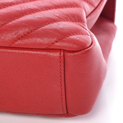 Saint Laurent Sheepskin Matelasse Chevron Monogram Medium College Bag Rouge 12 of 14