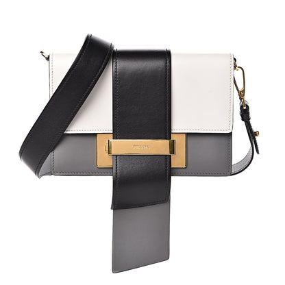 Prada City Calf Ribbon Bag Black Marmo Bianco 1 of 9