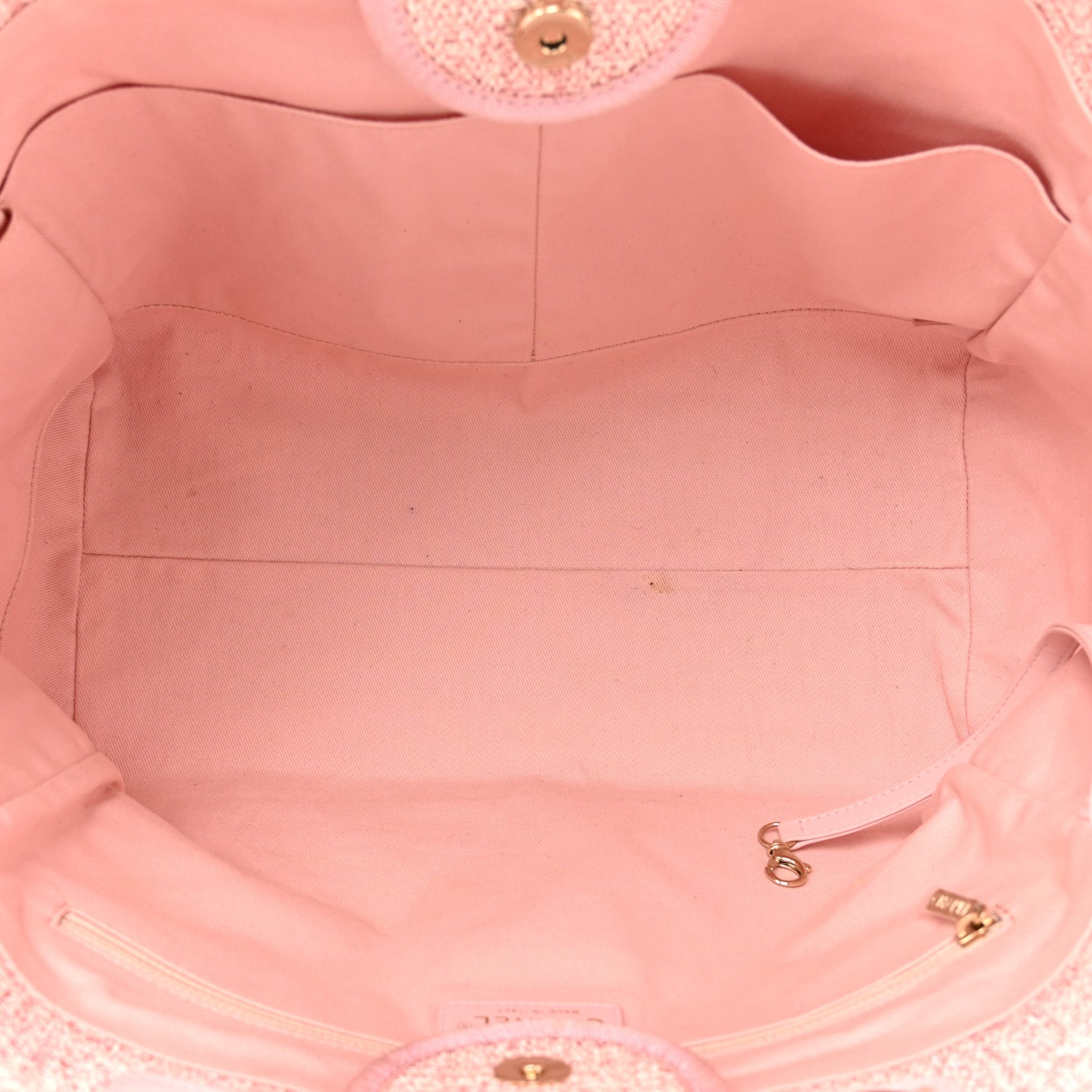 Chanel Lurex Boucle Deauville Medium Tote  Pink 5 of 13