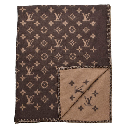 Louis Vuitton Wool Cashmere Monogram Blanket Marron 2 of 3