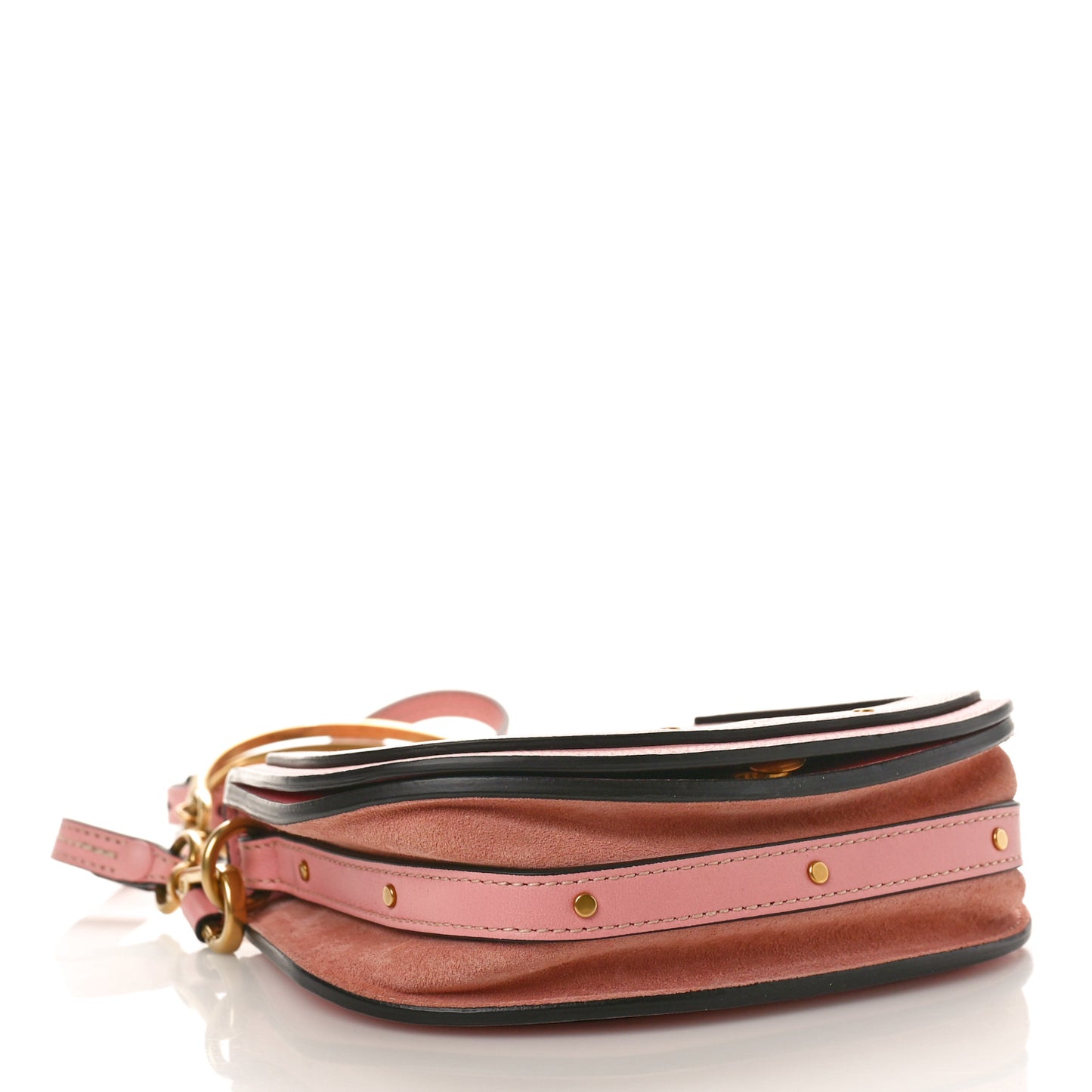 Calfskin Suede Small Nile Bracelet Bag Ideal Blush