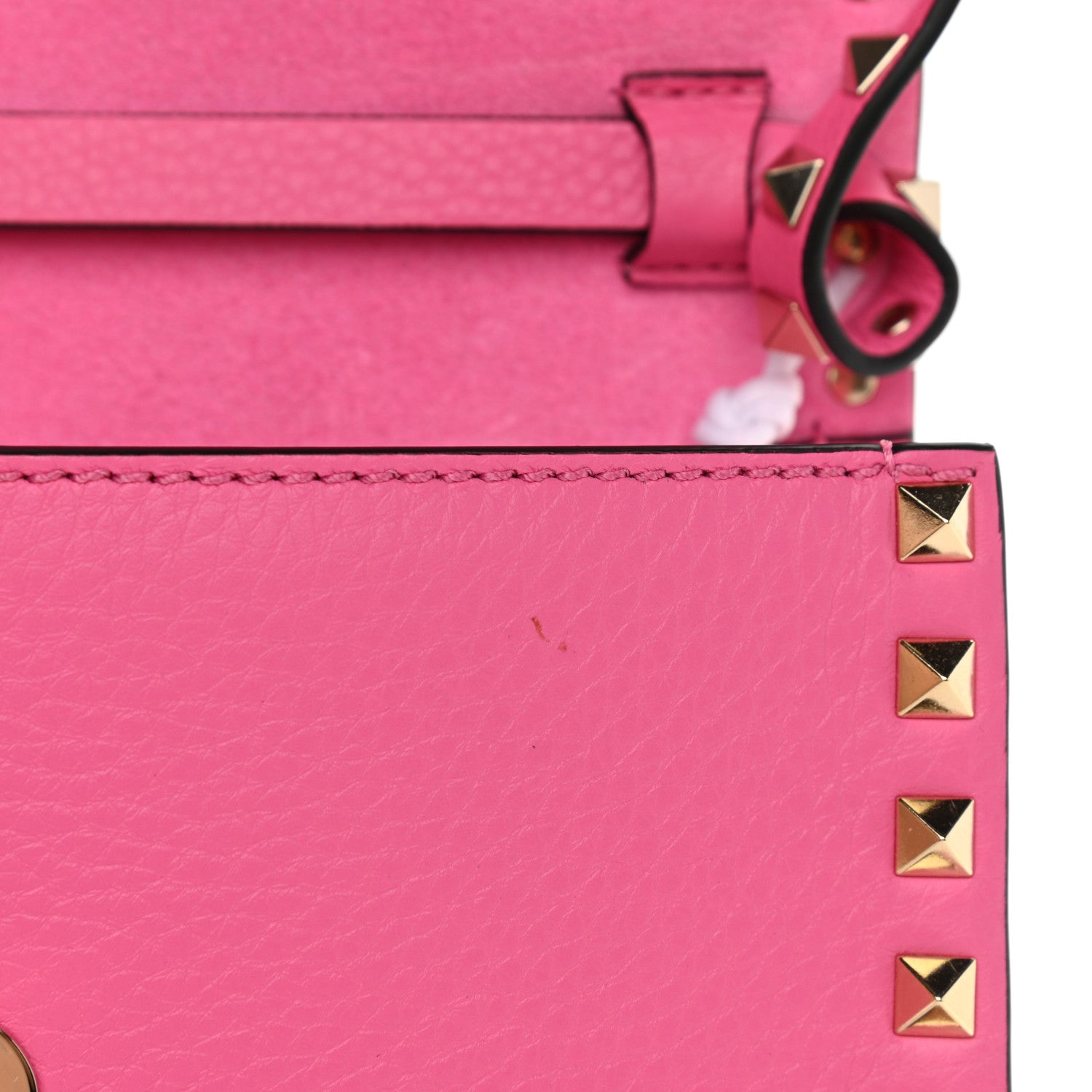Valentino Garavani Pebbled Calfskin Medium Rockstud Flip Lock Crossbody Bag Pink Orchid 10 of 10