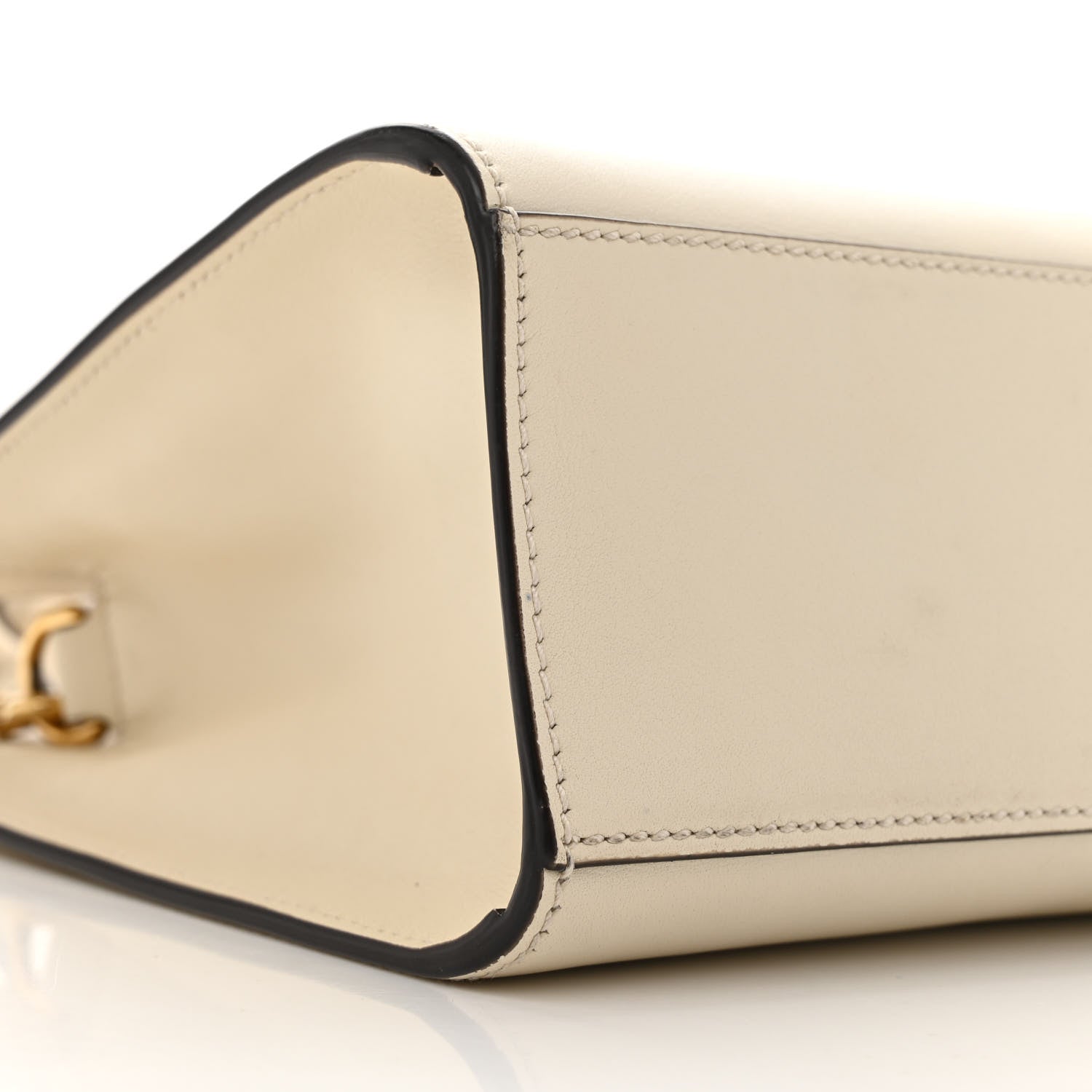 Gucci Calfskin Marmont Ribbon Top Handle Bag White 9 of 17