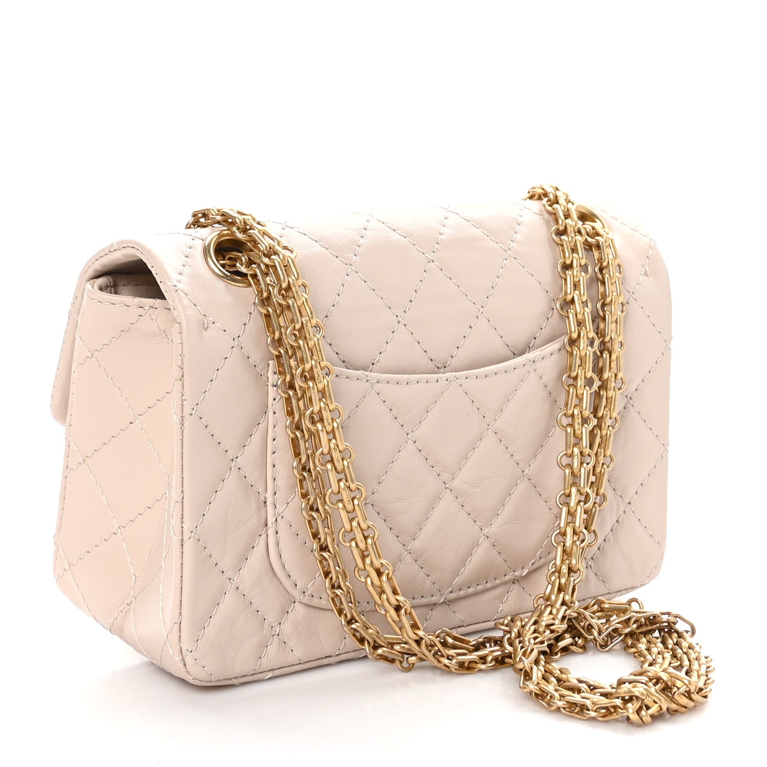 Chanel Aged Calfskin Quilted 2.55 Reissue Mini Flap Ecru 3 of 11