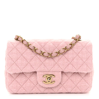 Chanel Tweed Quilted Mini Rectangular Flap Light Pink 1 of 11